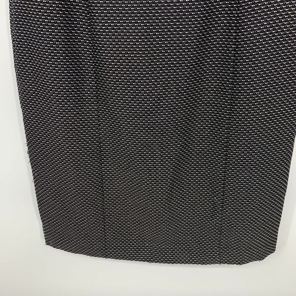 Tahari ASL Dress Black White Tweed Beaded V Neck Sleeveless Sheath - Picture 6 of 11